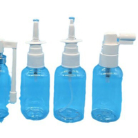 Portable jetable 10ml 20ml 30ml bouteille médicale en plastique longue buse nez bouche pulvérisateur pompe nasale pour inhalation de brouillard de gorge