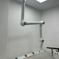 Équipement de laboratoire moderne, hotte d'extraction chimique murale à bras articulé réglable à 360° en PP pour hôpital et atelier