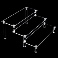 Présentoir à étages transparent en acrylique pour figurines, boîtes mystères, bijoux, parfums, cupcakes – Organisateur et vitrine à niveaux