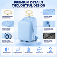Valise à roulettes pour enfants personnalisée OEM ODM, couleur macaron, coque rigide, avec roues, pour les voyages à l'aéroport, vente en gros