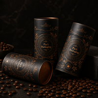 Emballage en tube de papier de qualité alimentaire de luxe personnalisé avec doublure en aluminium pour thé, café, bonbons, en-cas, chocolat, feuille d'or