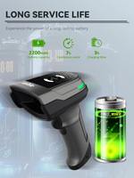Lecteur de codes-barres 2D sans fil Syble XB-D66T avec support, détection automatique, lecture de codes QR, PDF417 pour paiement mobile