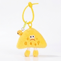 Porte-clés en peluche mignon en forme de fromage, breloque de sac en peluche douce et réglable, jouet en coton PP, anti-stress, personnalisable, idéal pour un anniversaire