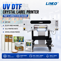 Imprimante DTF UV haute vitesse LINKO A2 avec trois têtes d'impression I1600, film de transfert thermique AB, film UV DTF à pelage à chaud pour les emballages de tasses imprimés