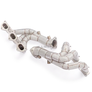 Tubo <span class=keywords><strong>di</strong></span> <span class=keywords><strong>Scarico</strong></span> per Ricambi Auto Compatibile con Porsche Cayenne 718 GT4 4.0 2021-2024, Collettore in Acciaio Inox Spessore 1.5mm Finitura Liscia - Product Image 2