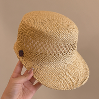 Gorras de Béisbol de Paja con Visera de Palma Natural para Verano, Protección UV, Estilo Duckbill, Moda Unisex, Sombrero de Sol, Venta al por Mayor