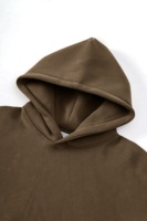 Sweat à capuche personnalisé pour homme, style américain, hiver, couleur unie, col montant, coupe oversize, décontracté, doublure polaire, 100% coton