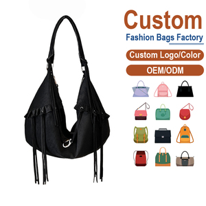 Bolso de Hombro de Cuero Estilo Vintage Hecho a Medida para Mujer, Bolso con Borlas de Textura Suave de Gamuza para Uso Diario - Product Image 1