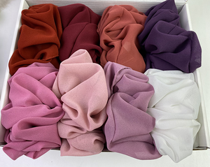 Malaysia Premium Quality <b>Headbands</b> Smooth Soft Chiffon <b>Women</b> Hijab Hair Tie Elastic Plain Colors Crepe Fashion Hair Accessories - Product Image 6