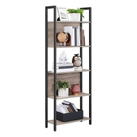 Estante de escalera de 5 niveles de estilo industrial, estanterías con Marco, estante de almacenamiento de cocina y oficina para sala de estar y muebles de entrada