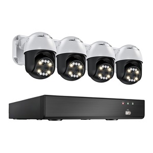 Kit de système de caméra de sécurité CCTV POE PTZ 4CH 4K AI avec détection de visage/humain/véhicule IP 5MP 8MP pour la vidéosurveillance - Product Image 1