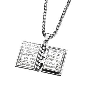 สร้อยคอจี้พระคัมภีร์ศักดิ์สิทธิ์สำหรับวันคริสมาสต์ Ali สร้อยคอคู่รักสไตล์พังค์สำหรับวันครบรอบปีที่มีหินหลัก<span class=keywords><strong>บุษราคัม</strong></span> - Product Image 2