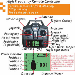 Stock DE LA UE D18 16 posiciones Gps piloto automático control remoto RC cebo de pesca barco 500m - Product Image 6