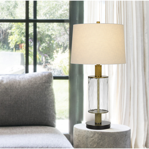 HMS 31cm lampada da tavolo in metallo trasparente minimalista europeo con tonalità impero bianco 5V LED per camere da letto e lettura - Product Image 4