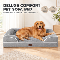 Lit orthopédique respirant pour chien, imperméable, lavable, avec coussin rebondissant, pour grands chiens, intérieur/extérieur, avec housse amovible