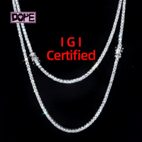 Collier et bracelet tennis en diamant de laboratoire certifié IGI 2 mm, argent 925, CVD VVS