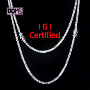 IGI Certifié 2mm Lab Grown Diamant Bijoux <span class=keywords><strong>Tennis</strong></span> Collier Bracelet 925 Argent CVD VVS <span class=keywords><strong>Tennis</strong></span> Chaîne - Product Image 1