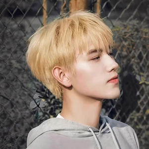 วิกผมหน้าผากลูกไม้แบบเต็มศีรษะทรงผมสั้นตรงพร้อมหน้าม้า 8 นิ้ว สำหรับผู้ชาย - Product Image 2