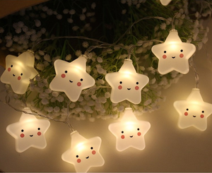 GV Lovely Cloud IP44 impermeabile String Light Star forma del viso sorridente illuminazione decorativa a LED per la <span class=keywords><strong>tenda</strong></span> della casa della camera da letto del bambino - Product Image 4