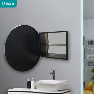 DHEEM moderne <span class=keywords><strong>ronde</strong></span> en aluminium led illuminé miroir <span class=keywords><strong>armoire</strong></span> à <span class=keywords><strong>pharmacie</strong></span> encastrée - Product Image 1