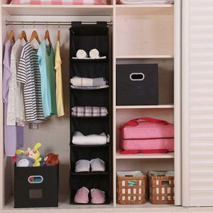 Organizador de Ropa Plegable de 6 Estantes, Organizador de Armario, Organizador de Ropa Colgante, Bolsa de Almacenamiento para Colgar Detrás de las Puertas - Product Image 2