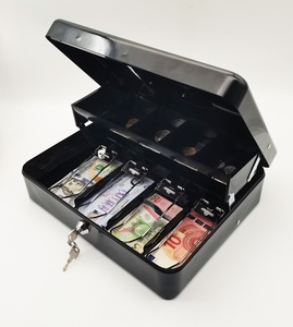 Soporte de metal portátil personalizado de 12 pulgadas con 9 divisores Mini caja de dinero de hierro Bandeja de dinero para llaves-Tienda segura Compatible con OEM - Product Image 4