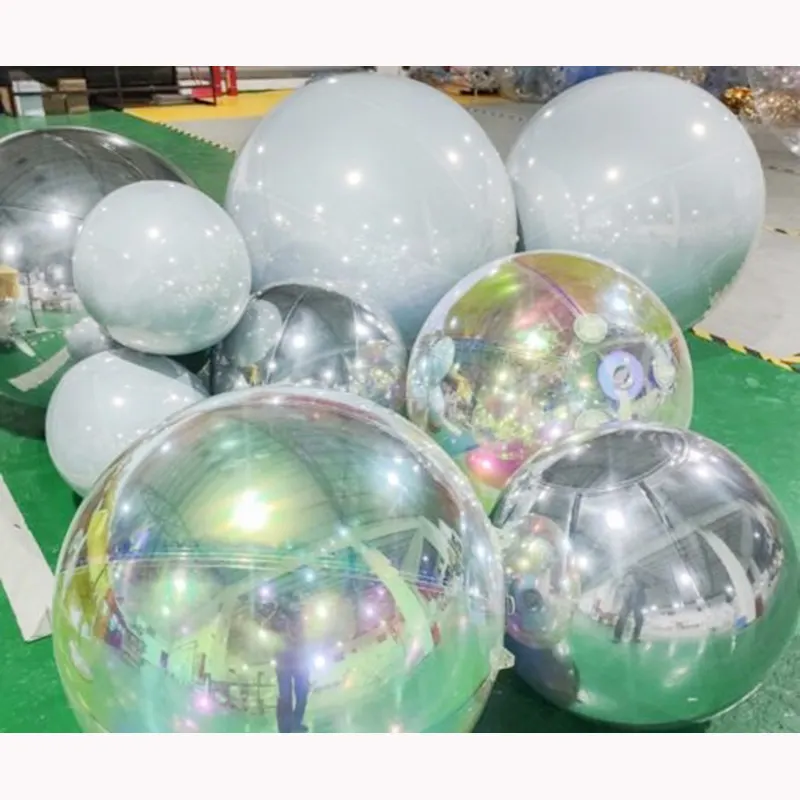 Riesiger Event weiße aufblasbare Werbe-Spiegelkugel klarer aufblasbarer Ball zu verkaufen