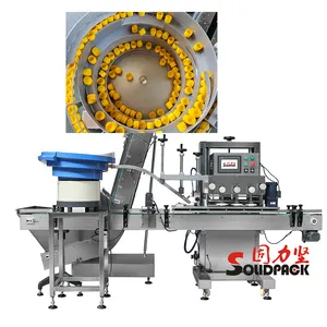 Solidpack 6 wheels screw plastic/glass bottle capping machine