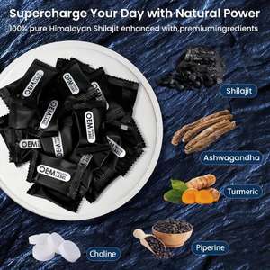 Gomas de Shilajit Puro do Himalaia OEM, Gomas de Shilajit Gold com <span class=keywords><strong>Ashwagandha</strong></span>, 105 Minerais Traço, Aumenta a Energia e Constrói Resistência - Product Image 3