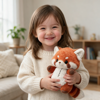 Fabricant de jouets en peluche Panda Rouge personnalisés, vente en gros de poupées en peluche, jouets doux et câlins pour enfants, jouets en peluche mignons et moelleux
