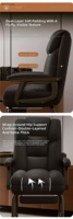 Chaise de bureau exécutive moderne en cuir avec dossier inclinable ergonomique, structure en acier inoxydable, confortable pour une utilisation prolongée
