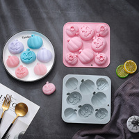 Moule à gâteau en silicone DIY 8 cavités, motif citrouille stéréo d'Halloween, écologique, pour la cuisson, le chocolat, le sucre et les gels, outil d'accessoires décoratifs