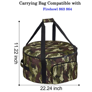 Housse de transport durable en tissu Oxford camouflage pour foyer extérieur de camping, pour foyer au propane de 19 pouces de diamètre - Product Image 3