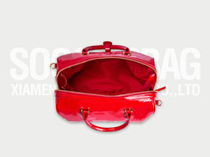 Sac à main <span class=keywords><strong>Soochic</strong></span>, sac bowling pour femme en cuir verni rouge avec logo métallique personnalisé, sac Boston, sacs à main, sacs à bandoulière, porte-monnaie - Product Image 4