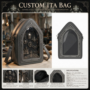 Sac Ita personnalisé avec fenêtre transparente, design gothique pierre tombale - Product Image 2