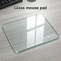 Tapis de souris en verre trempé transparent mat, imperméable, pour jeux PC