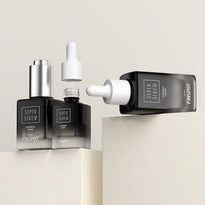 Emballage cosmétique en verre à bouton-poussoir <span class=keywords><strong>FINSPOT</strong></span> 15ml 30ml 50ml flacon compte-gouttes de sérum de luxe avec pompe compte-gouttes - Product Image 4