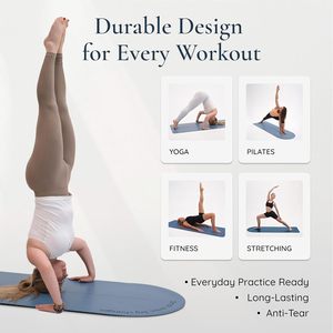 Tapis de yoga écologique en sable d'olive PU + caoutchouc naturel 5 mm - Conception pliable antidérapante pour entraînement à domicile et yoga chaud (Ovale Rectangulaire) - Product Image 4