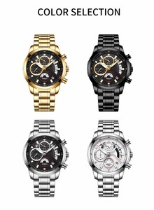 Reloj de Cuarzo de Lujo NIBOSI 2576, Reloj de Pulsera Casual para Hombre con Esfera Grande, Cronómetro, Correa de Acero de 20 mm - Product Image 5