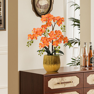 Orquídea Phalaenopsis Artificial Laixing en Maceta, Flor de Seda Realista, Decoración de Interiores, Adorno para Bodas y Hogar - Product Image 3