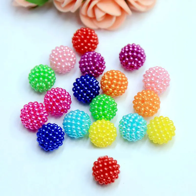 Slime Pearl Thạch Chunky Bong Bóng Kẹo Cao Su Hạt Nhựa Acrylic Gumball Bayberry Balls Cho Vòng Cổ