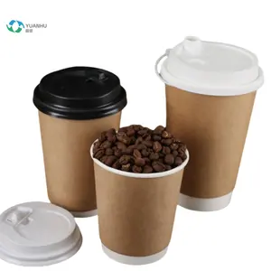 Biodegradables Disposable Coffee Paper Cup Vasos De Papel  12oz 32 Ounce Double Wall Cups Coffee  Disposable Custom Cup Coffee