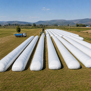 Sac de stockage d'ensilage agricole en polyéthylène blanc et noir, grande capacité, résistant aux UV, pour aliments du bétail et céréales - Product Image 2