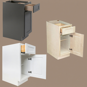 Base de cuisine modulaire au design moderne personnalisée armoires de portes en bois prix d'usine - Product Image 1