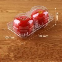 Boîte d'emballage transparente en PET jetable avec couvercle articulé pour fruits (pommes, oranges, grenades, poires, kiwis)