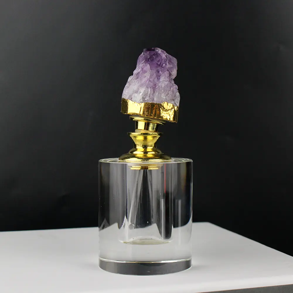 Wholesale 3ml 8ml 10ml 15ml agate stone aromatherapy essential oil bottle luxury perfume glass bottle