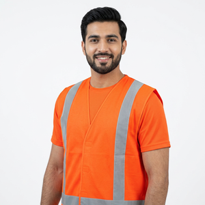New Arrival 2026 Ultra Cool Breathable Hi Vis Safety T-Shirt Unisex Workwear <b>Heat</b> Transfer Printing Customizable Outdoor Use - Product Image 1