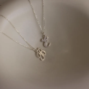 Custom <b>Initial</b> Letter Sterling Silver Plated Moissanite Minimalist Unisex Pendant Daily Wear Gift Rhodium/Gold/Rose Gold Options - Product Image 4