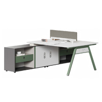 Poste de travail en îlot de bureau, bureau informatique moderne en bois, cloison de séparation pour employés, ensemble de mobilier de luxe en forme de L pour personnel