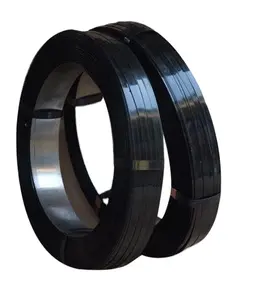 Correa de embalaje de metal para embalaje industrial, flejado de acero pintado negro de alta resistencia, bandas de embalaje de alta resistencia